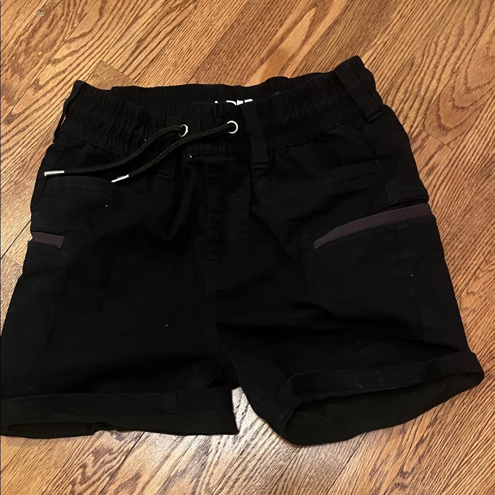 Black Casual Shorts with Drawstring
